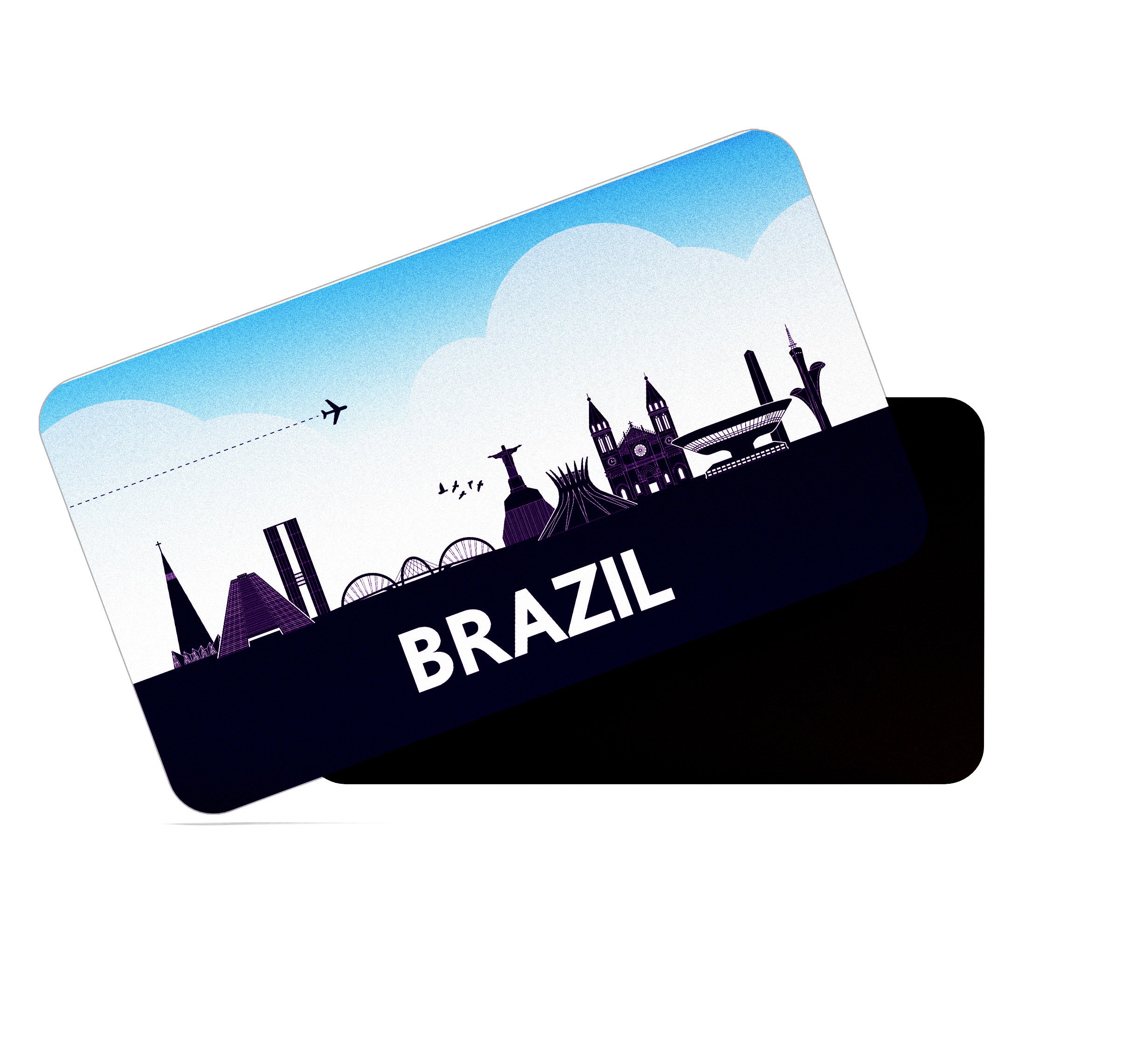 dhcrafts Rectangular Fridge Magnet Purple Brazil Design Pack of 1 (8.6cm x 5.4cm)
